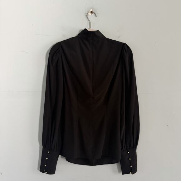 Zimmermann Espionage Cinched Silk Black Long Sleeve Blouse - Picture 5 of 7
